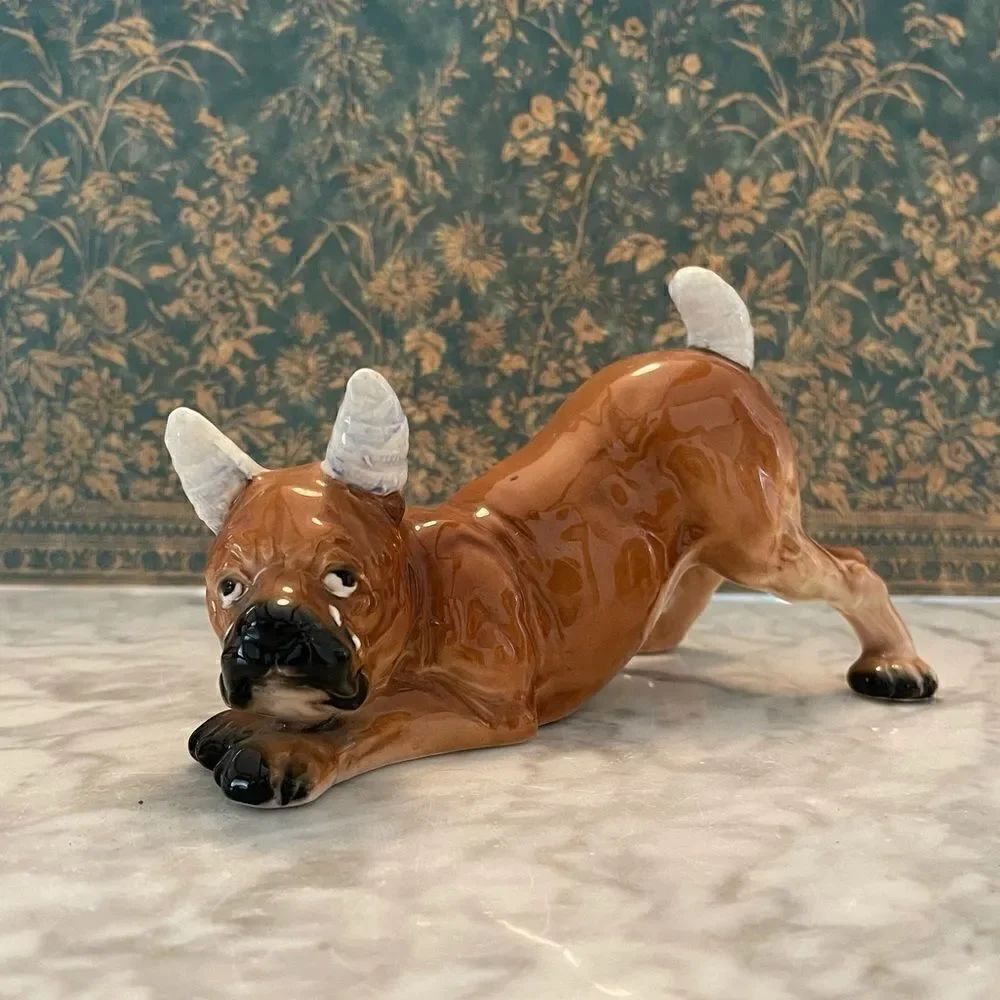 Vintage Crying Boo Boo Boxer Dog Figurine